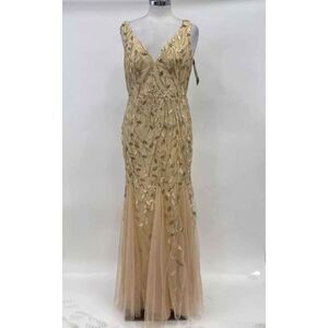 NEW Ever Pretty Designer Women's Beige Formal Mermaid Dress - Size 2XL 12